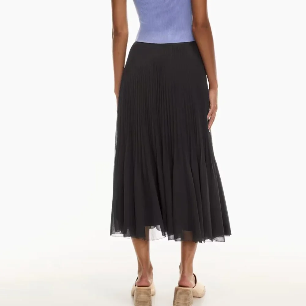 Wilfred Twirl Midi Skirt: Pleated chiffon - midi skirt Black - Artizia - Picture 8 of 8